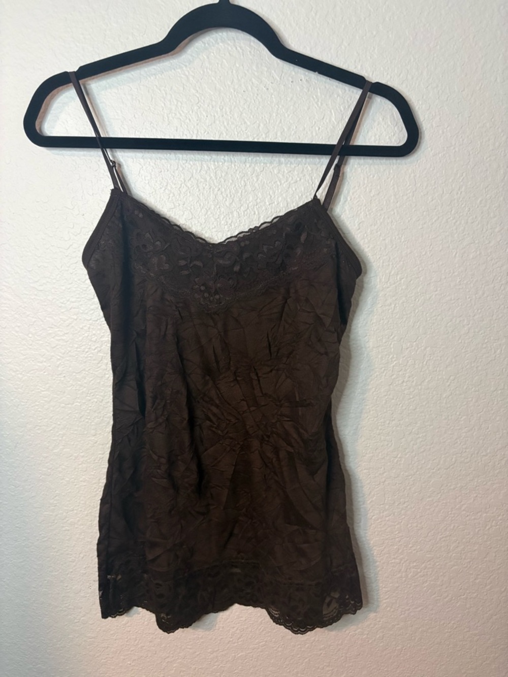 Maurices Brown Lace-Trim Camisole Tank